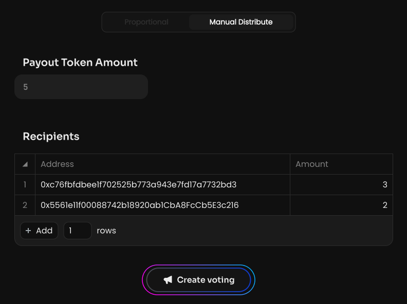 Click Create voting, to create a vote for the dividend distribution. Once the vote is activated,…