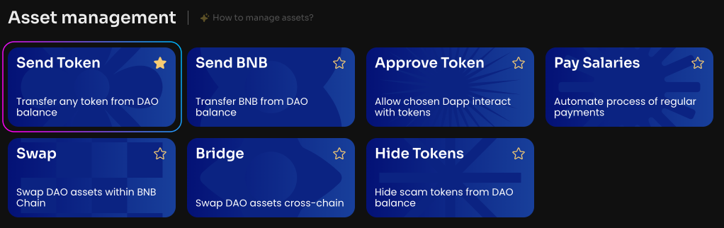 Click Send Token on the Manage page in your DAO