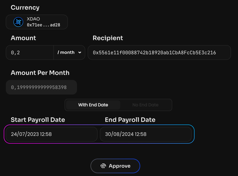 Укажите дату начала выплат (Start Payroll Date) и дату окончания выплаты (End Payroll Date). Дата выплаты…