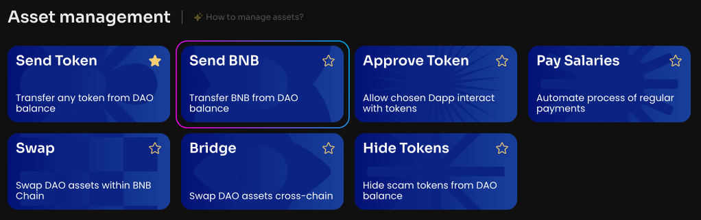 Click Send "Coin" on the Manage page in your DAO
