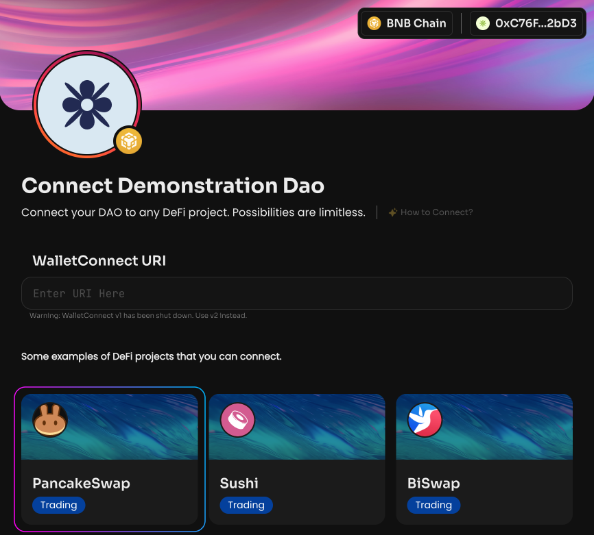Перейдите на сайт нужного вам Dapp проекта